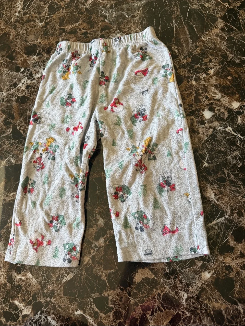 Kids Light Gray Holiday Print Pajama Pants
